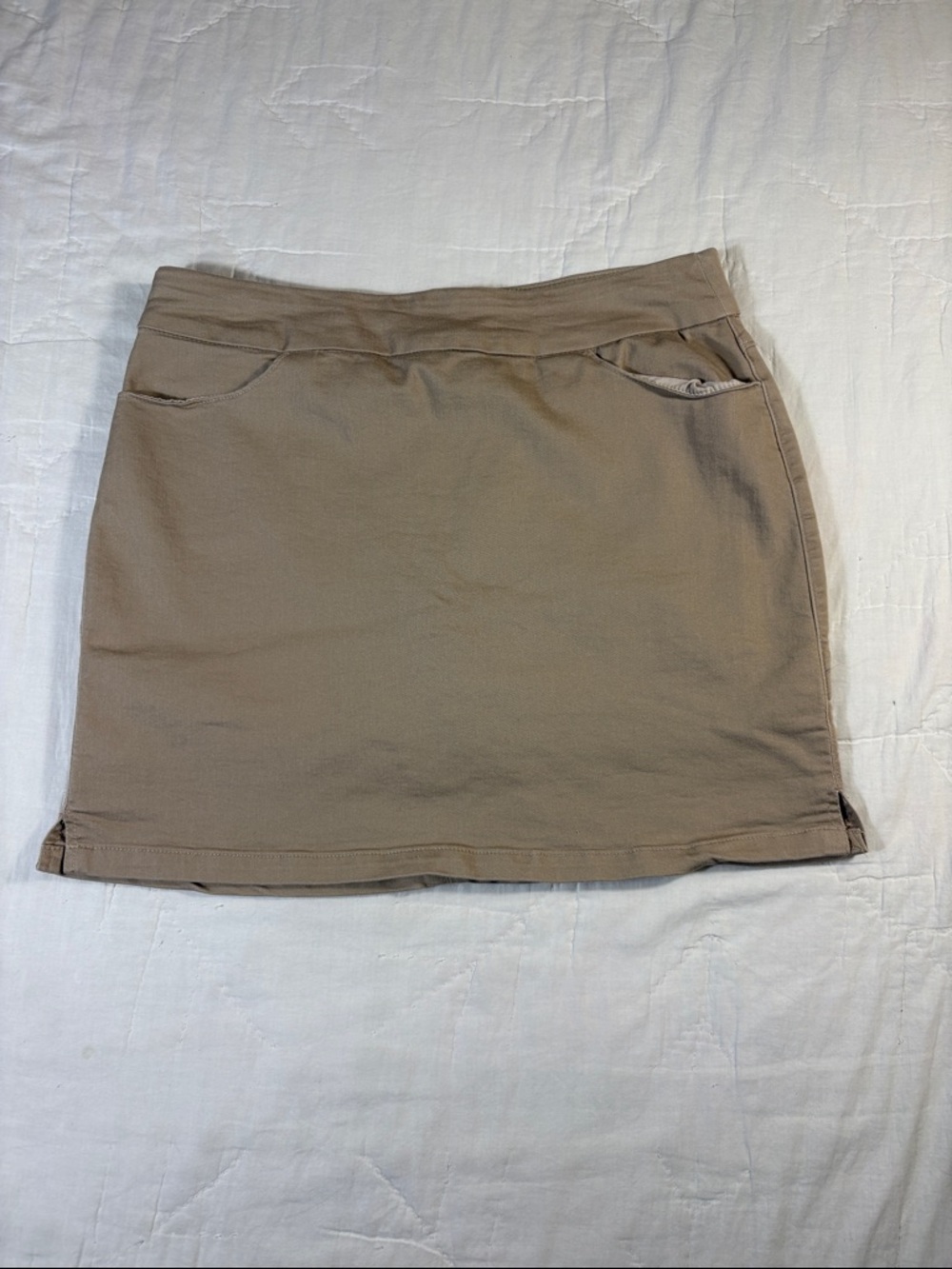 Briggs New York Petite 8P Tan Comfort Waistband Skort Coastal Grandma Mini Skirt - Picture 9 of 10